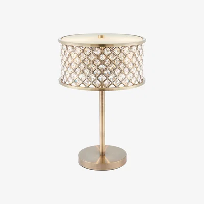 Furniture123 Antique Brass & Crystal Table Lamp - Hudson