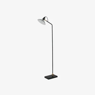 Furniture123 Matte Black Metal Floor Lamp with Glass Shade