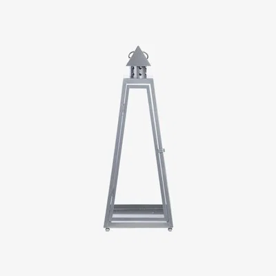 Furniture123 Large Grey Outdoor Metal Pyramid Lantern - Fallen Fruits