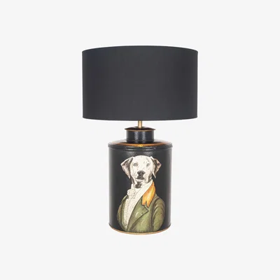 Furniture123 Black Table Lamp with Dog & Black Light Shade