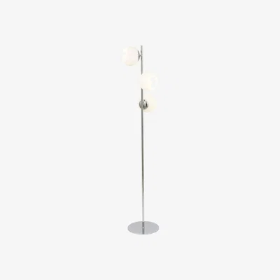 Furniture123 Chrome & White Orb Floor Lamp - Asterope