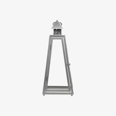Furniture123 Grey Small Pyramid Metal Lantern - Fallen Fruits