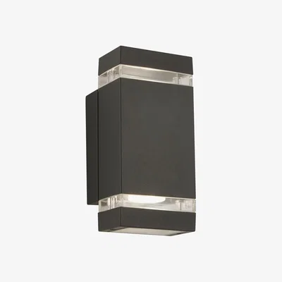 Furniture123 Black Outdoor Wall Light with Clear Diffuser - Searchlight