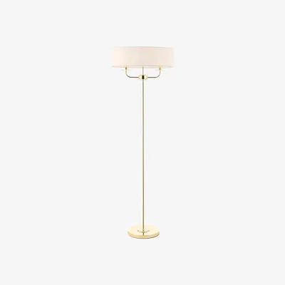 Furniture123 White & Brass Floor Lamp - Nixon