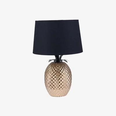 Furniture123 Gold Pineapple Table Lamp with Black Shade - Pacific