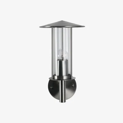 Furniture123 Brushed Steel Chimney Outdoor Wall Light - Myosotis