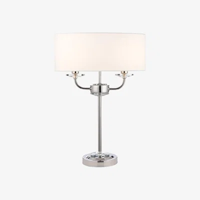Furniture123 White & Nickel Table Lamp - Nixon