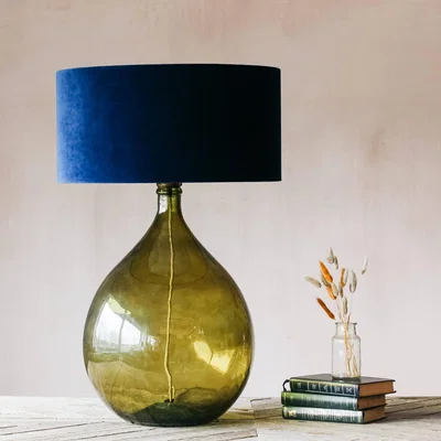 Graham & Green Extra Large Round Green Glass Lamp