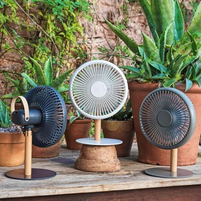Graham & Green Portable Grey Desk Fan and Light