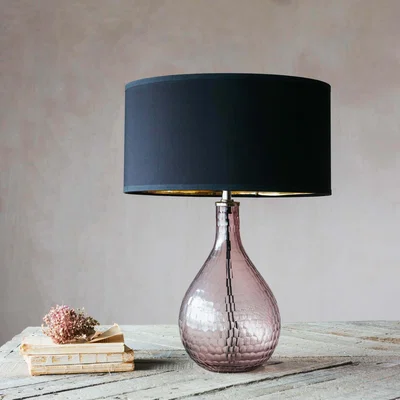 Graham & Green Hammered Pink Glass Table Lamp