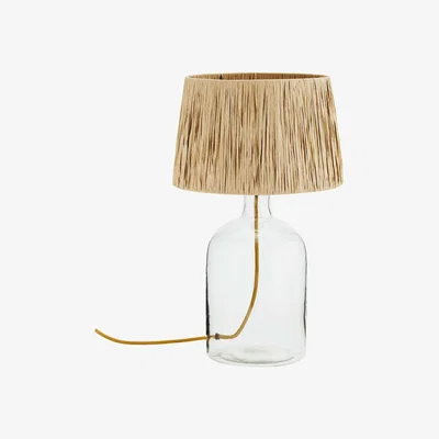 Graham & Green Seville Glass and Raffia Lamp