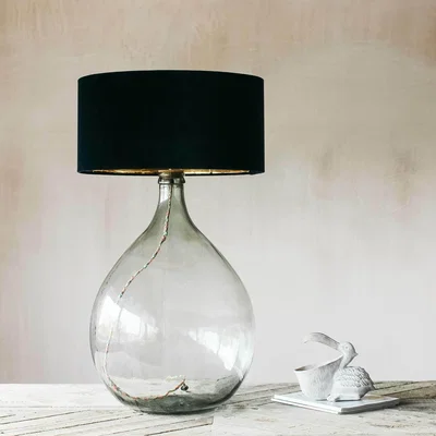 Graham & Green Giant Recycled Grey Glass Lamp