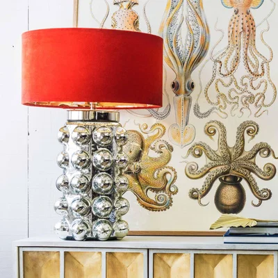 Graham & Green Silver Bobble Table Lamp