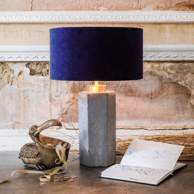 Graham & Green Concrete and Brass Hexagon Table Lamp