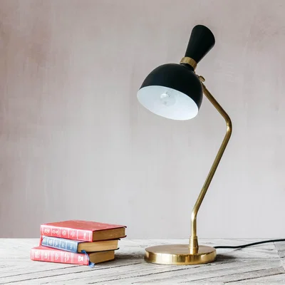 Graham & Green Watson Black and Brass Table Lamp