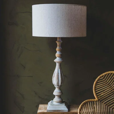 Graham & Green Turned Spindle Lamp with Shade