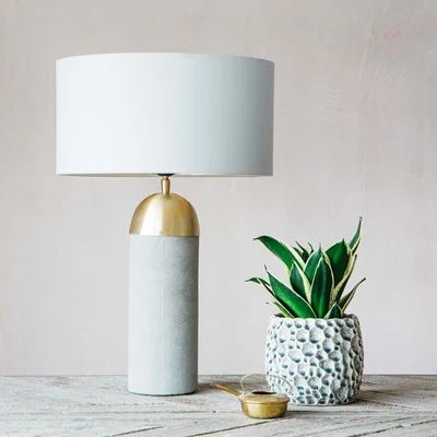 Graham & Green Concrete and Brass Dome Table Lamp