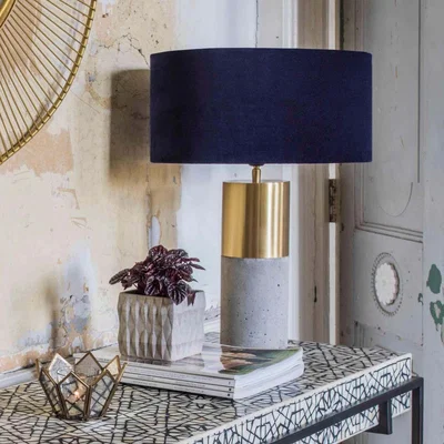 Graham & Green Concrete and Brass Table Lamp