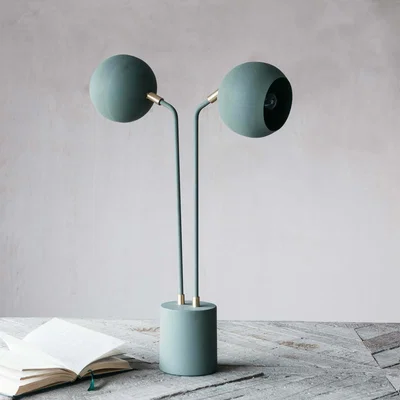 Graham & Green Easton Lichen Green Double Lamp