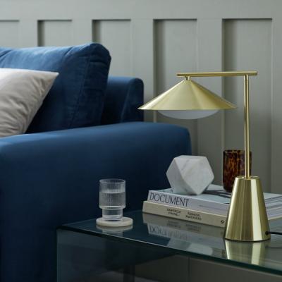 Habitat Habitat Brushed 41cm Metal Table Lamp - Brass