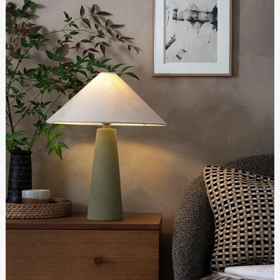 Habitat Habitat Conical Ceramic Table Lamp - Beige & Olive