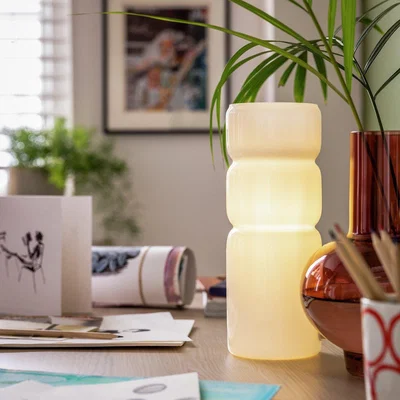 Habitat Habitat Parr Glass Column Table Lamp - White