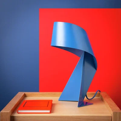 Habitat Habitat 60 Ribbon 36cm Metal Table Lamp - Blue