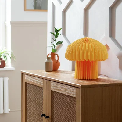 Habitat Habitat Origami Mushroom Paper Table Lamp - Yellow