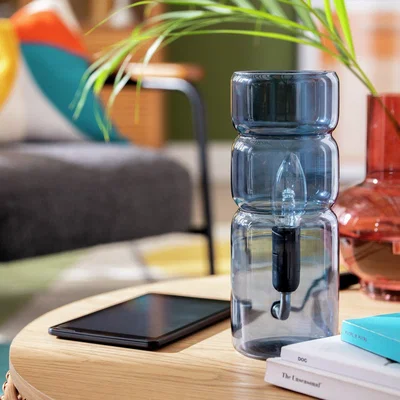 Habitat Habitat Parr Glass Column Table Lamp - Blue
