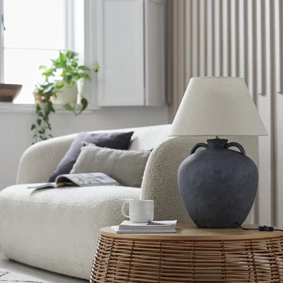 Habitat Habitat 59cm Oversized Ceramic Table Lamp - Grey & White