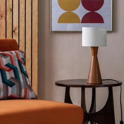 Habitat Habitat Modern Wood 35cm Table Lamp - Walnut