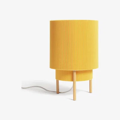 Habitat Habitat Mid Century Pleated Column Table Lamp - Yellow