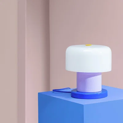 Habitat Habitat 60 Portobello Metal Touch Table Lamp - Blue & White