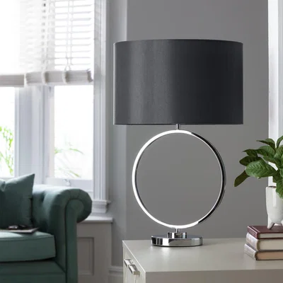 Habitat Habitat Chrome Ring 55cm Metal Table Lamp - Chrome & Grey