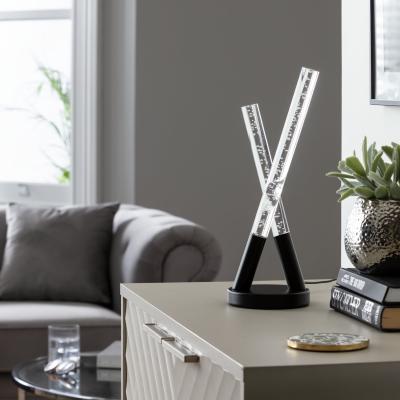 Habitat Habitat Bubble 38cm Metal LED Table Lamp - Black & Clear