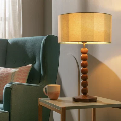 Habitat Habitat Bobbin Mango Wood Table Lamp Base Only - Walnut