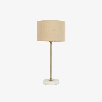 Heal's Heal's Simple Table Lamp White Marble Base With Shade - Heal's UK Lighting