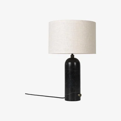 Heal's Gubi Gravity Small Table Lamp Black Marble Canvas Shade