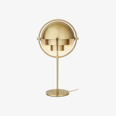 Heal's Gubi Multi Lite Table Lamp Brass Black Shade - Heal's UK Lighting