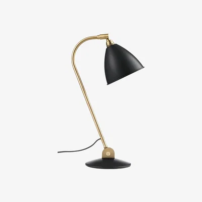 Heal's Gubi Bestlite BL2 Table Lamp Brass Base Grey Shade - Heal's UK Lighting