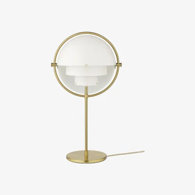 Heal's Gubi Multi Lite Table Lamp Brass White Shade - Heal's UK Lighting