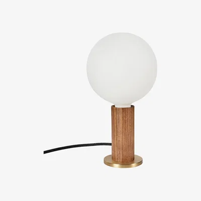 Heal's Tala Knuckle Table Lamp Walnut with Sphere IV Bulb - Heal's UK Lighting