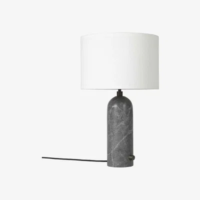 Heal's Gubi Gravity Table Lamp Large White Marble Base Canvas Shade