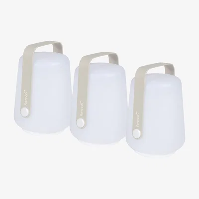 Heal's Fermob Balad LED Outdoor Set of 3 Table Lamps Clay Grey Small