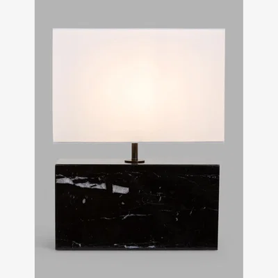 John Lewis Pure White Lines Quebec Marble Table Lamp, Black