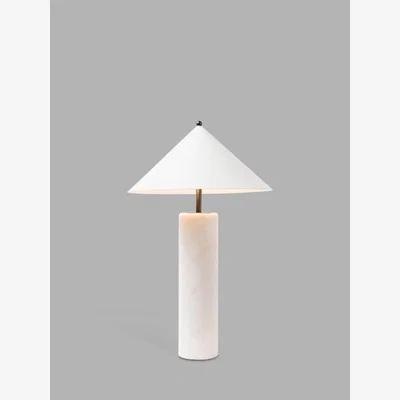 John Lewis Pure White Lines Alaska Marble Table Lamp, White