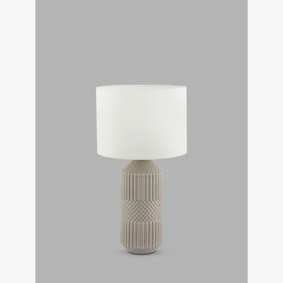 John Lewis Pacific Lifestyle Meribel Glazed Table Lamp, Grey