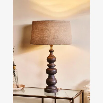 John Lewis Nkuku Manua Mango Wood Table Lamp Base, Dark Stain