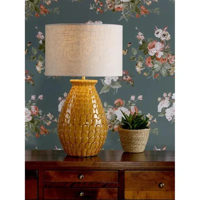 John Lewis Laura Ashley Liza Ceramic Table Lamp, Gloss Glazed Orange