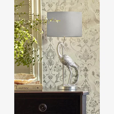 John Lewis Laura Ashley Tregaron Stalk Table Lamp, Silver